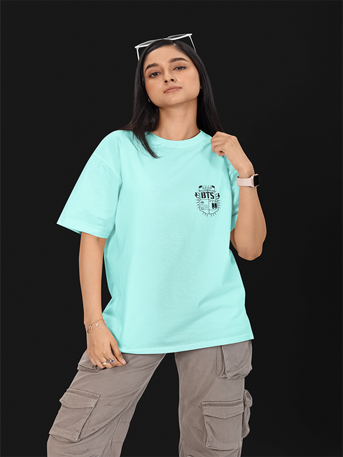 Womens Oversized BTS Army Vest Tshirt