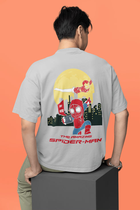Mens Oversized Hero Spiderman Tshirt