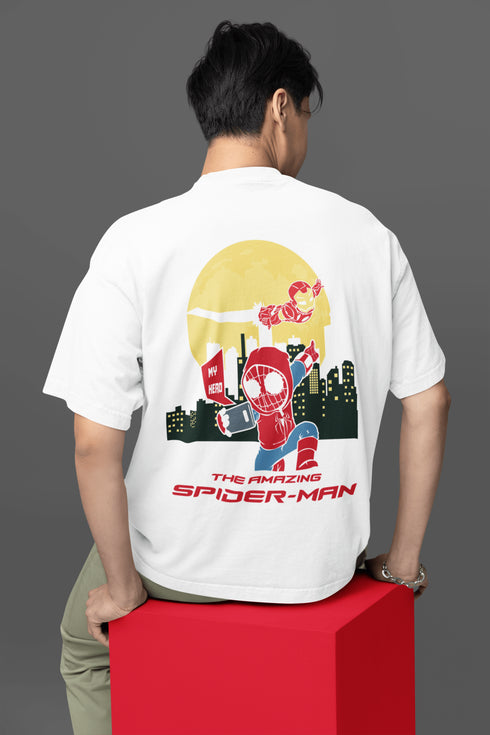 Mens Oversized Hero Spiderman Tshirt