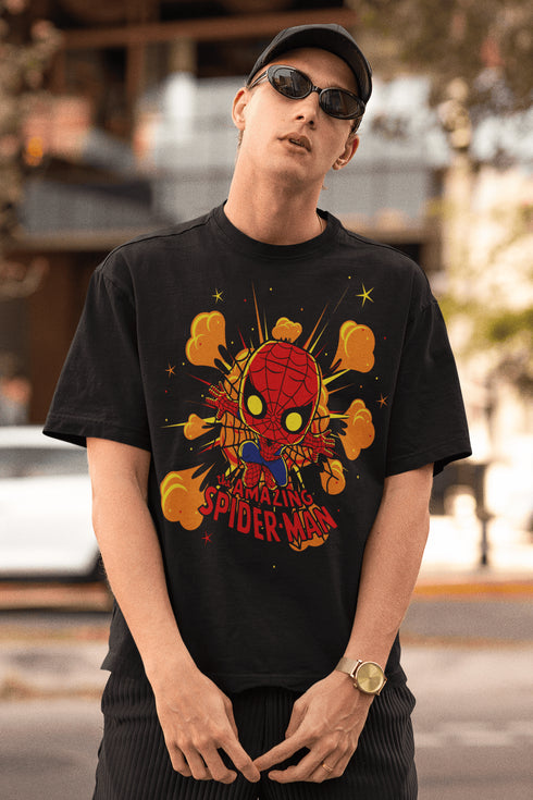 Mens Oversized Little Spiderman Tshirt