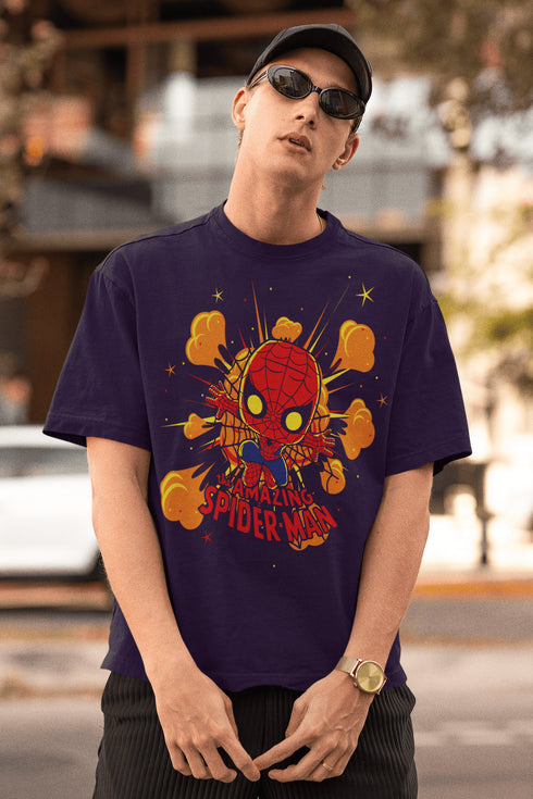 Mens Oversized Little Spiderman Tshirt