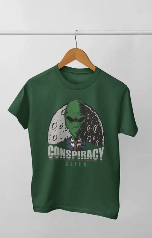 Boy Round Neck Half Sleeve Alien - 24-35M / BottleGreen - Boy’s T-shirt
