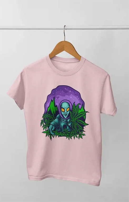 Boy Round Neck Half Sleeve Alien Invasion - Light Pink / 24-35M - Boy’s T-shirt