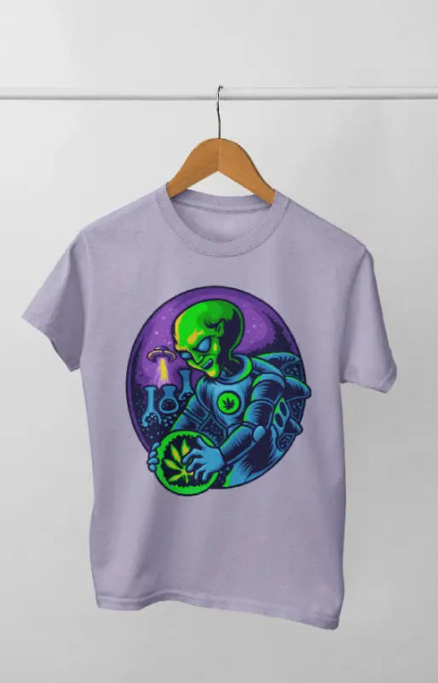 Boy Round Neck Half Sleeve Alien Research - 11Y / Lavender - Boy’s T-shirt