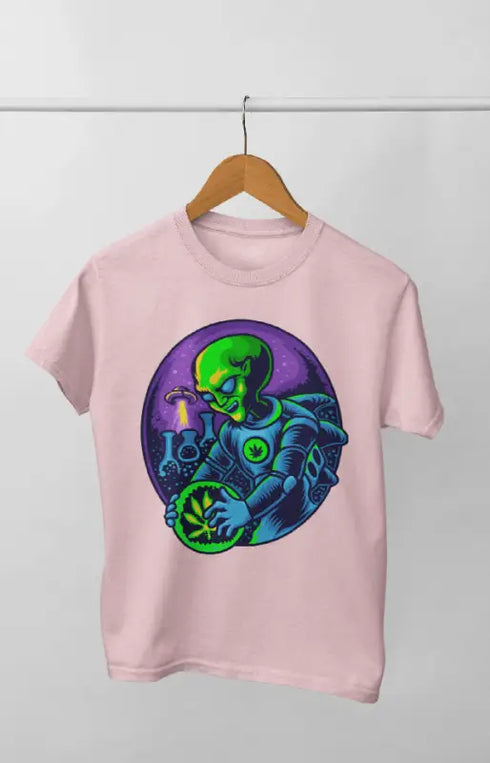 Boy Round Neck Half Sleeve Alien Research - 11Y / Light Pink - Boy’s T-shirt