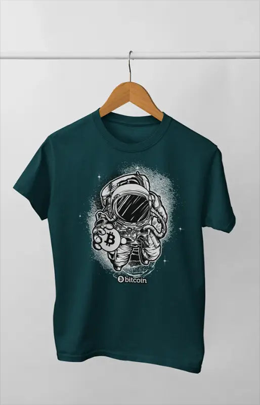 Astronaut image on the Boys T-shirt green color