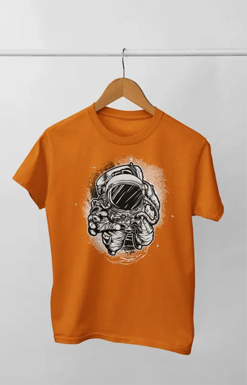 Cute Astronaut1 boy in dressed T-shirt orange color