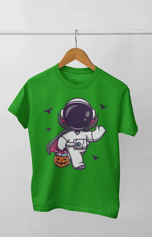 Boy Round Neck Half Sleeve Astronaut16 - 24-35M / Flat Green