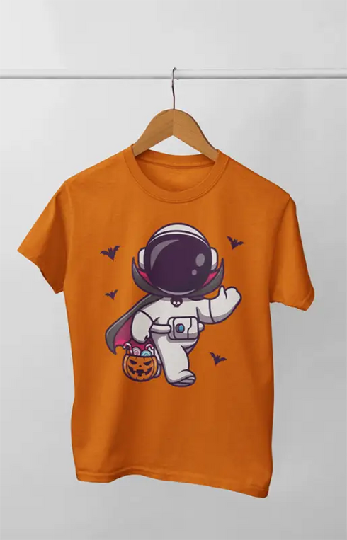 Boy Round Neck Half Sleeve Astronaut16 - 24-35M / Orange