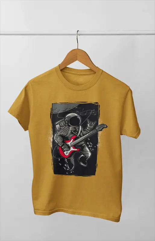 Boy Round Neck Half Sleeve Astronaut2 - 11Y / Mustard Yellow