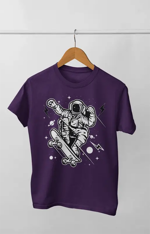 Boy Round Neck Half Sleeve Astronaut7 - 24-35M / Purple