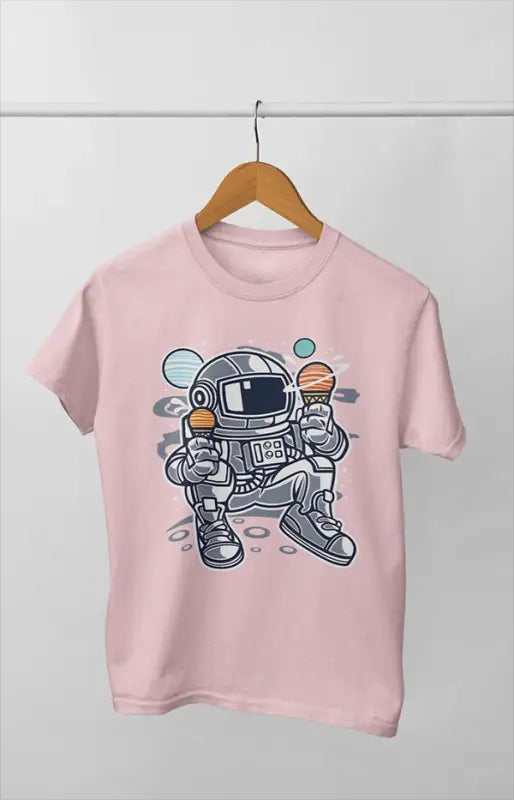 Boy Round Neck Half Sleeve Astronaut9 - 24-35M / Light Pink