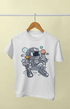 Boy Round Neck Half Sleeve Astronaut9 - 24-35M / White