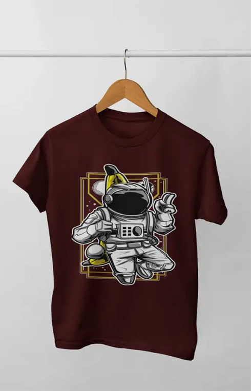 Boy Round Neck Half Sleeve Astronout19 - 24-35M / Maroon
