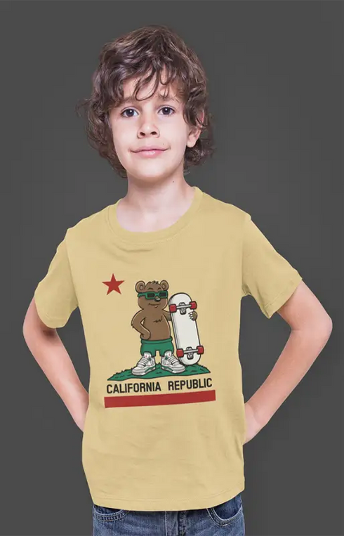 Boy Round Neck Half Sleeve CaliforniaRepublic - Beige / 24-35