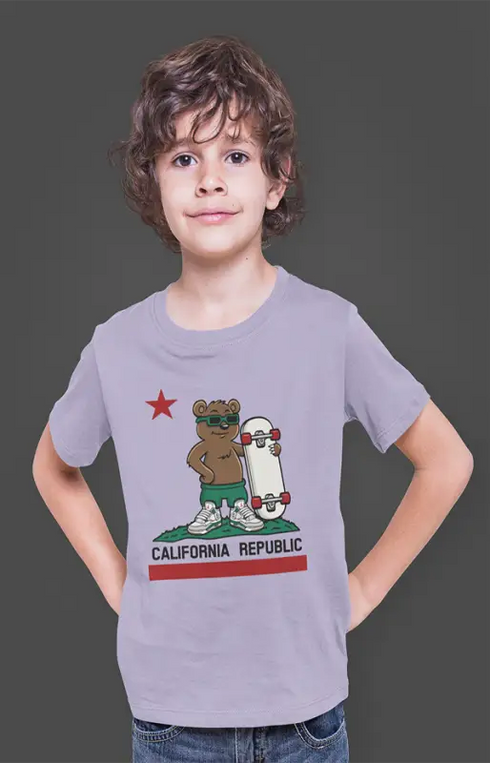 Boy Round Neck Half Sleeve CaliforniaRepublic - Lavender / 24-35