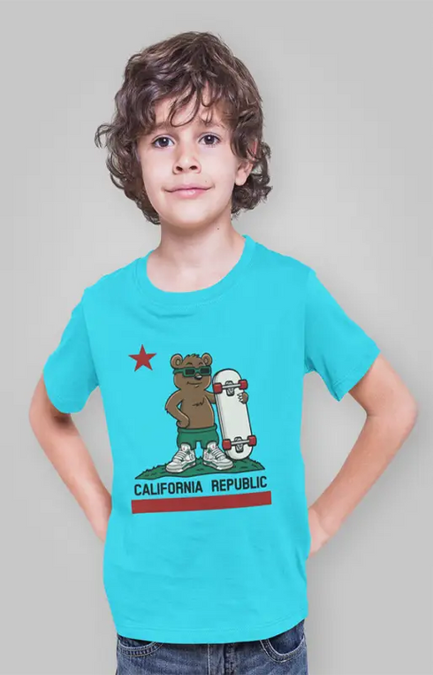 Boy Round Neck Half Sleeve CaliforniaRepublic - SkyBlue / 24-35