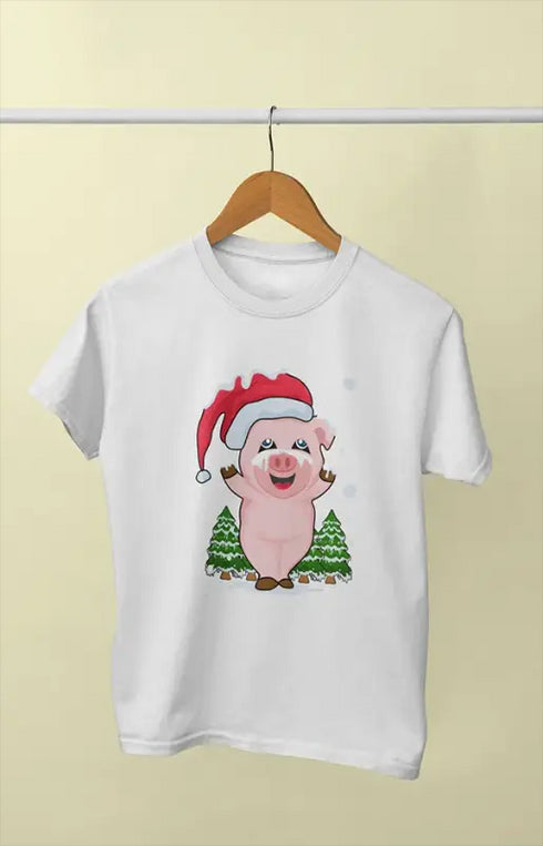 Boy Round Neck Half Sleeve Christmasfun20 - White / 9Yrs