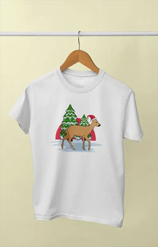 Boy Round Neck Half Sleeve Christmasfun7 - White / 9Yrs