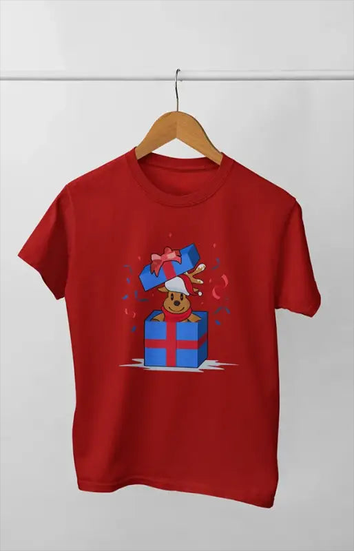 Boy Round Neck Half Sleeve Christmasfun9 - Red / 9Yrs