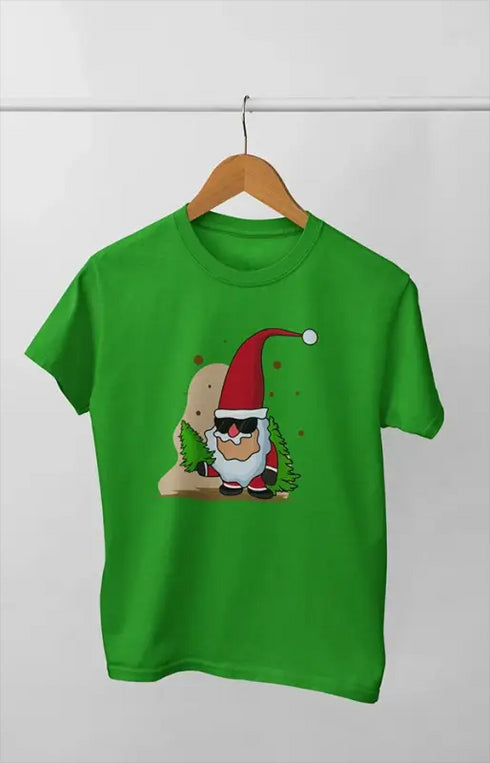Boy Round Neck Half Sleeve Christmasfun24 - Flag Green / 9Yrs
