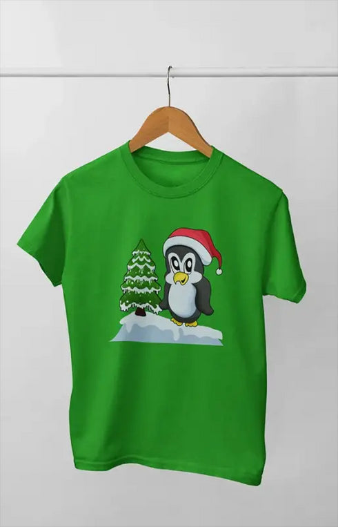 Boy Round Neck Half Sleeve Christmasfun10 - Flag Green / 9Yrs