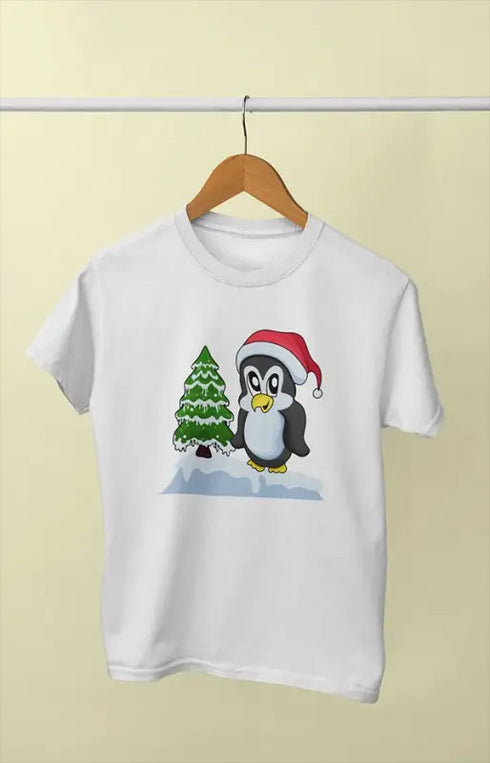Boy Round Neck Half Sleeve Christmasfun10 - White / 5Yrs