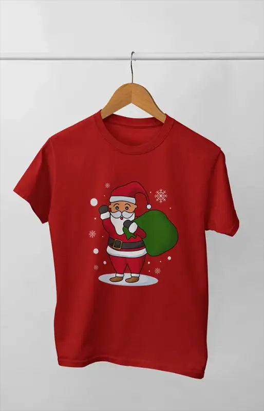 Boy Round Neck Half Sleeve Christmasfun12 - Red / 9Yrs