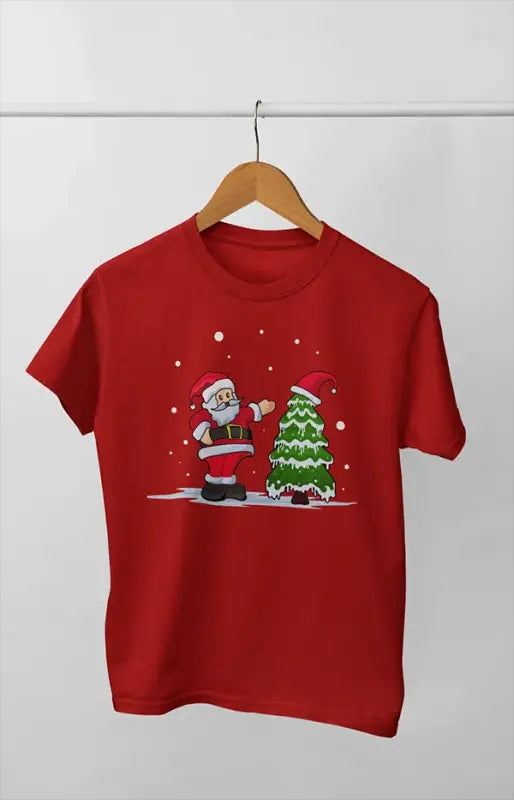 Boy Round Neck Half Sleeve Christmasfun16 - Red / 9Yrs