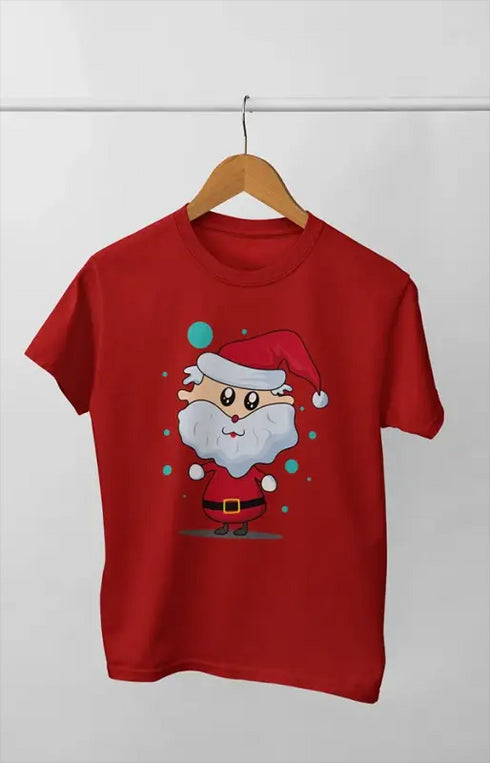 Boy Round Neck Half Sleeve Christmasfun18 - Red / 9Yrs