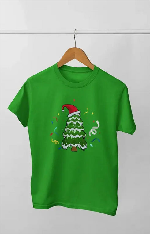 Boy Round Neck Half Sleeve Christmasfun13 - Flag Green / 9Yrs