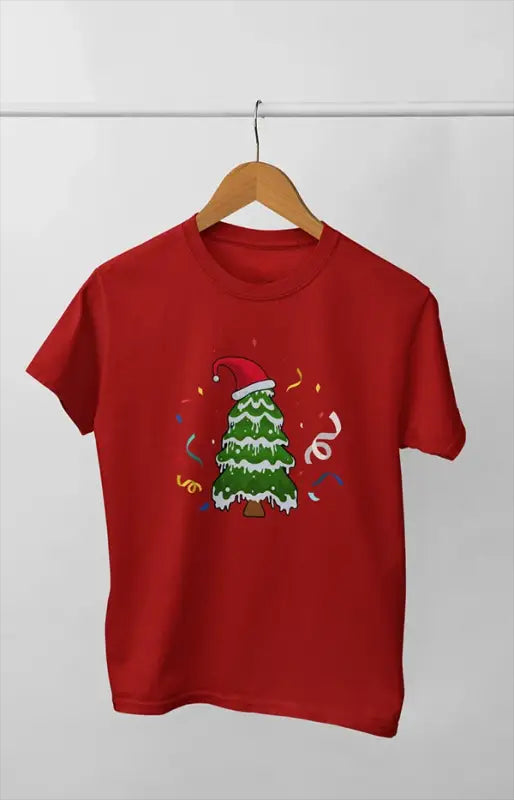 Boy Round Neck Half Sleeve Christmasfun13 - Red / 9Yrs