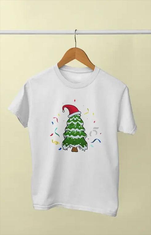 Boy Round Neck Half Sleeve Christmasfun13 - White / 24-35