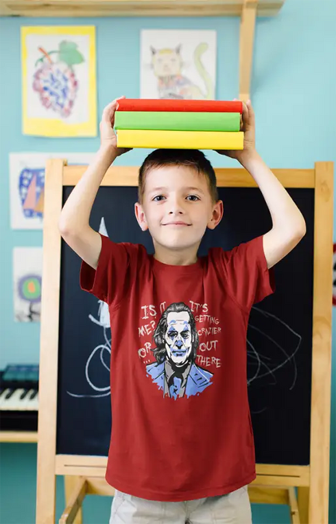 Boy Round Neck Half Sleeve ClownsFace - Red / 24-35