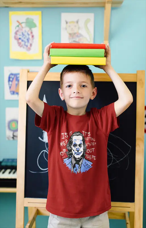 Boy Round Neck Half Sleeve ClownsFace - Red / 24-35