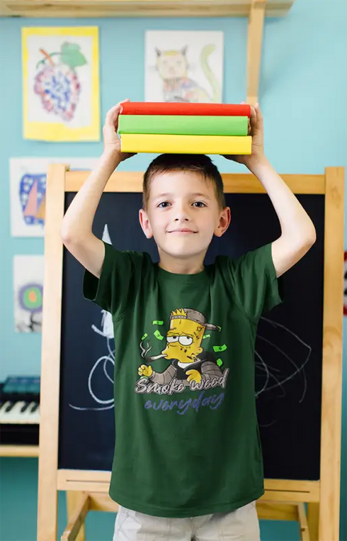 Boy Round Neck Half Sleeve Everyday - Bottle Green / 24-35