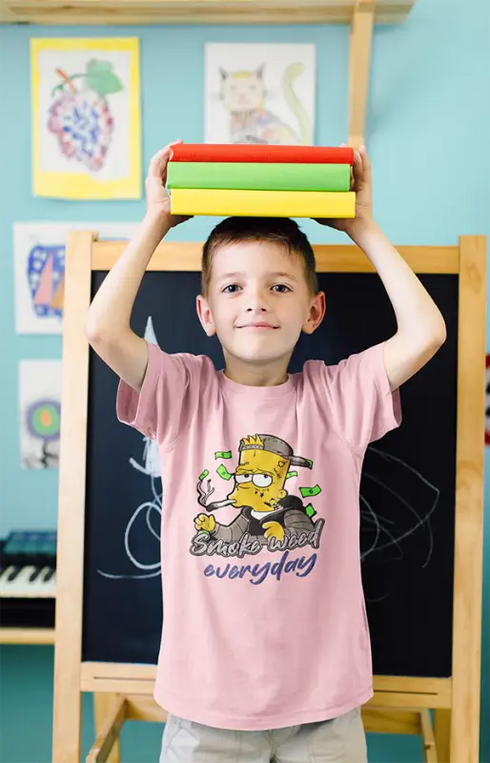 Boy Round Neck Half Sleeve Everyday - Light Baby Pink / 24-35