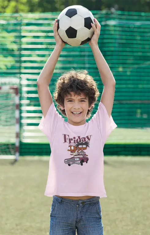 Boy Round Neck Half Sleeve Friday - Light Baby Pink / 24-35
