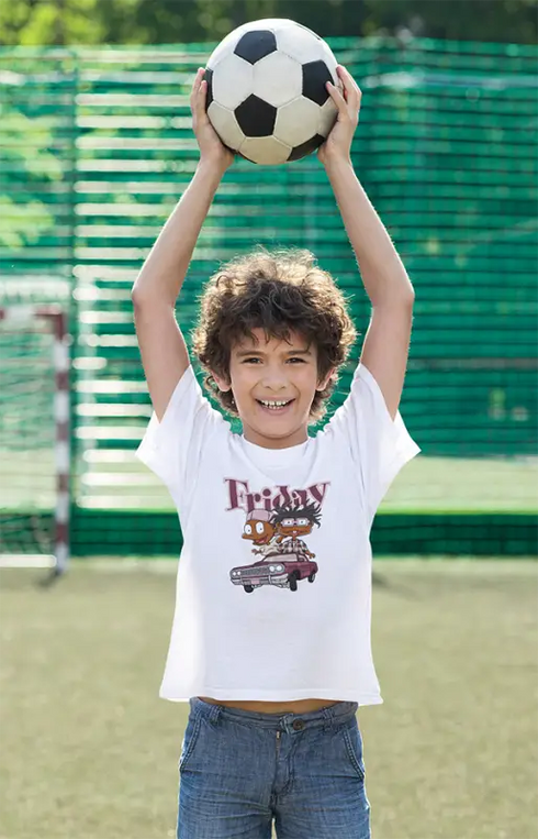 Boy Round Neck Half Sleeve Friday - White / 24-35