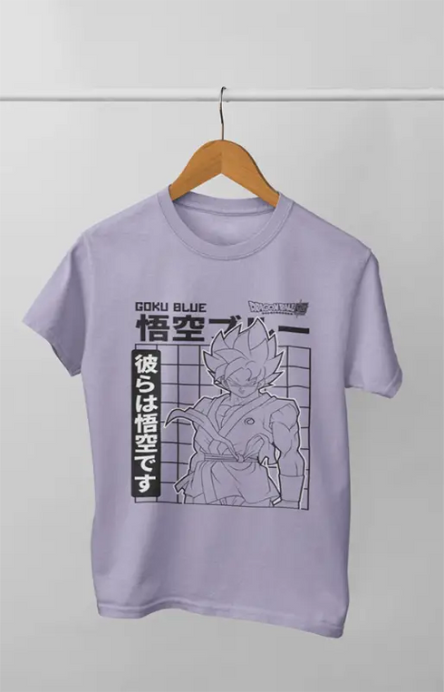 Boy Round Neck Half Sleeve GOKU Blue - 24-35M / Lavender