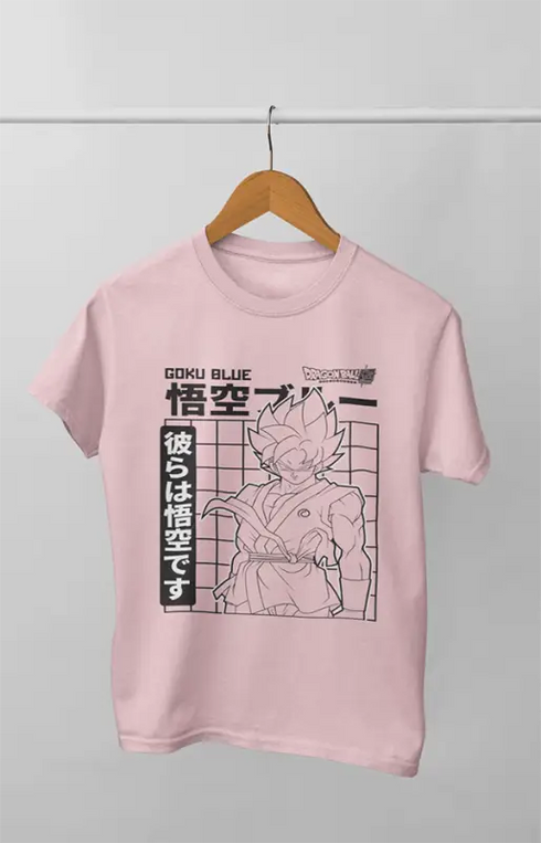 Boy Round Neck Half Sleeve GOKU Blue - 24-35M / Light Pink