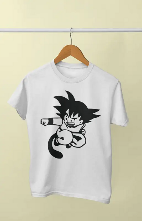 Boy Round Neck Half Sleeve GokuFight - 24-35M / White