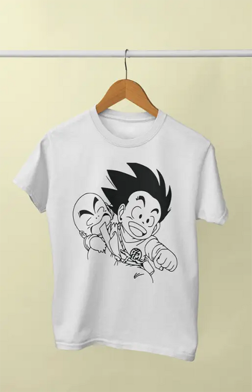 Boy Round Neck Half Sleeve Gokufun - 11Y / White