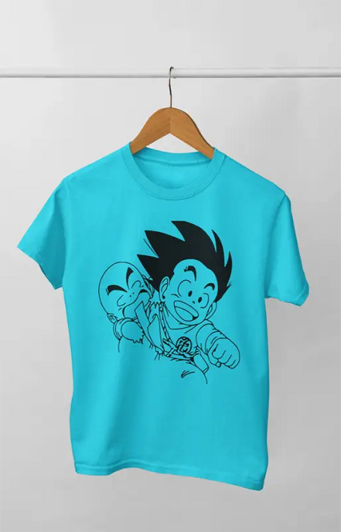 Boy Round Neck Half Sleeve Gokufun - 11Y / Sky Blue
