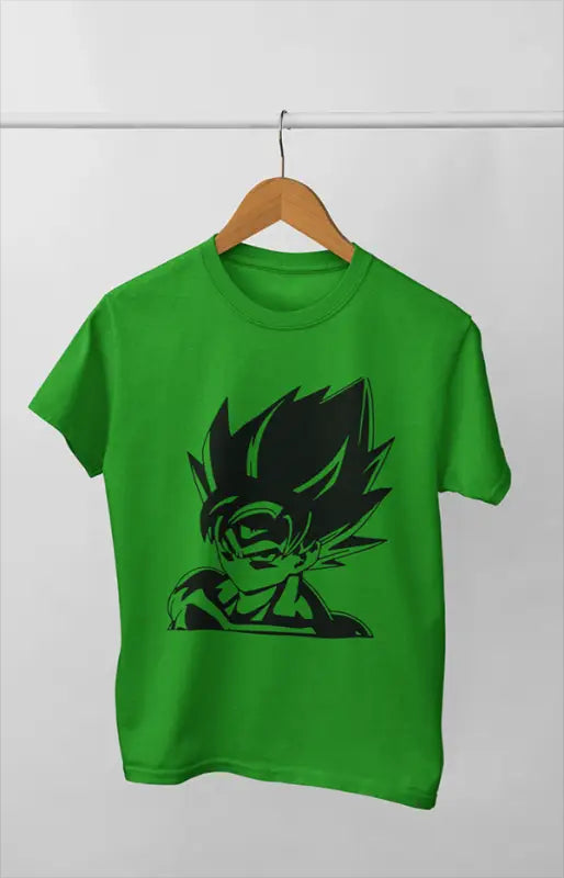 Boy Round Neck Half Sleeve Gokuhair - 11Y / Flat Green