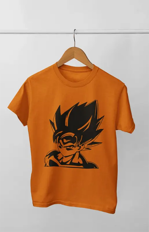Boy Round Neck Half Sleeve Gokuhair - 11Y / Orange