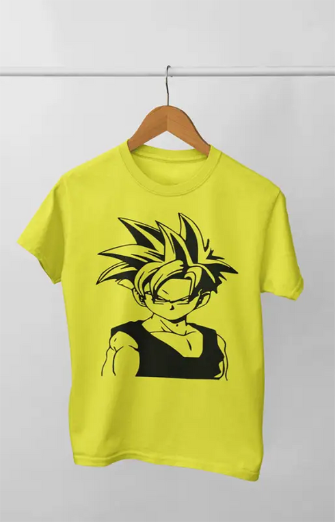 Boy Round Neck Half Sleeve GokuPic - 11Y / New Yellow
