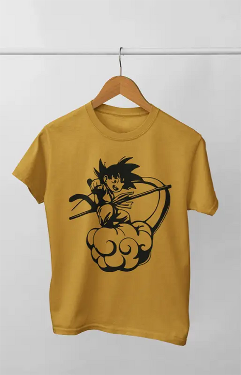 Boy Round Neck Half Sleeve GokuRun - 11Y / Mustard Yellow
