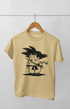Boy Round Neck Half Sleeve Gokusword - 11Y / Beige