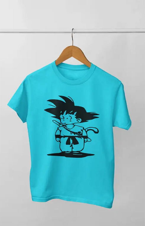 Boy Round Neck Half Sleeve Gokusword - 11Y / Sky Blue